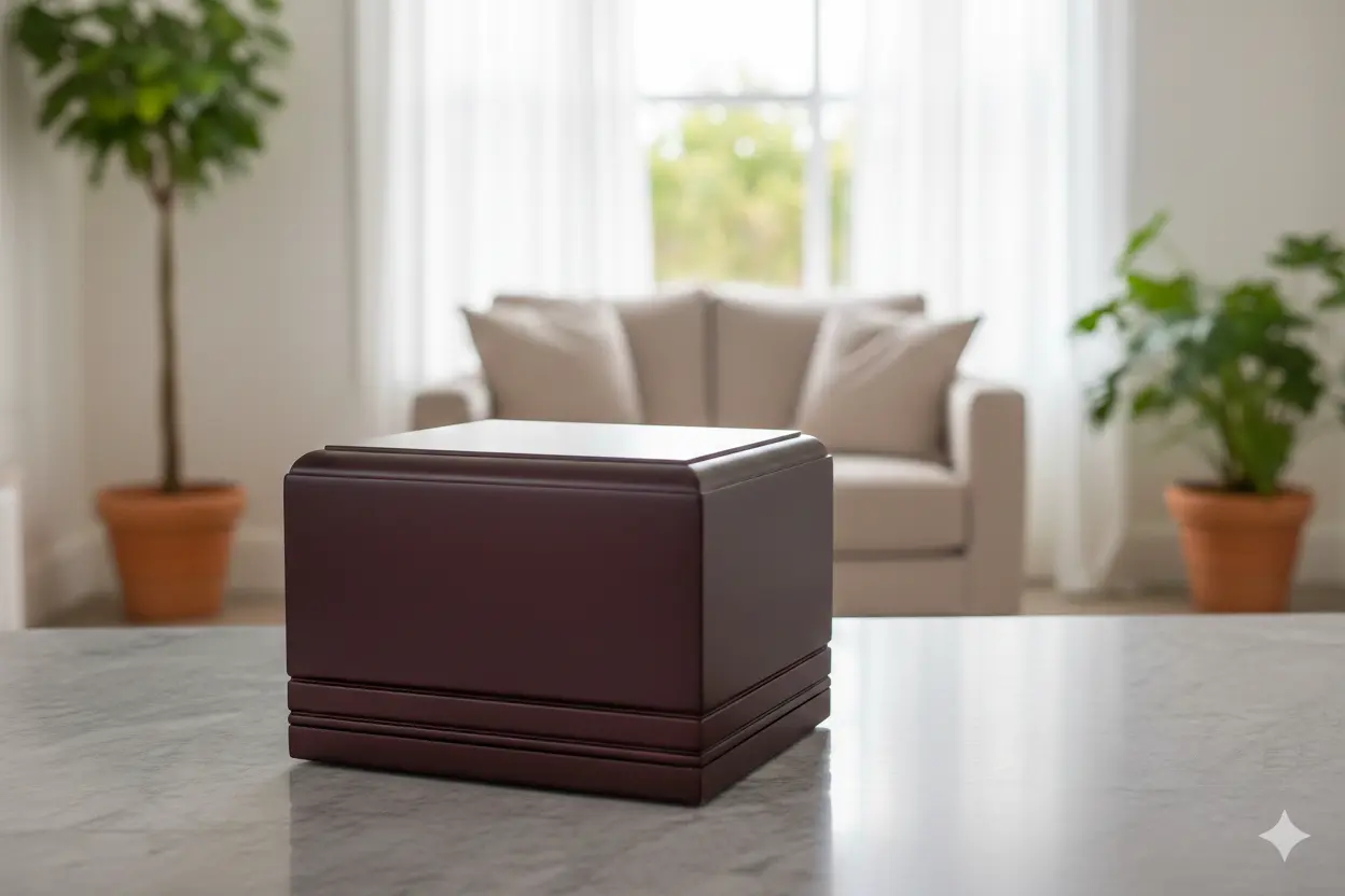 Classic wooden urn view 4